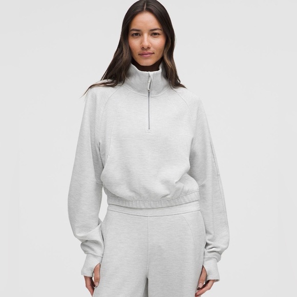 Lululemon Waffle Knit Half Zip Funnel Neck Scuba Sz S